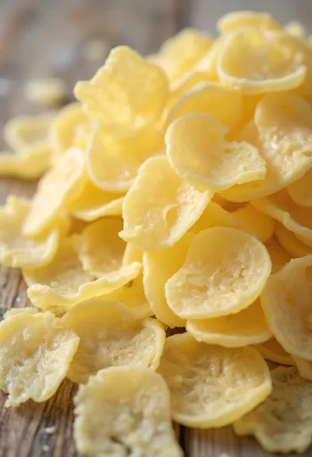 Copos de patata deshidratados en cuenco y cuchara de madera