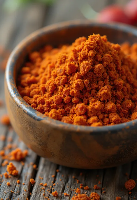 Pimienta de Cayena molida y chiles secos sobre superficie de cocina