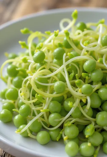 Brotes de garbanzo germinados con pequeña raíz blanca
