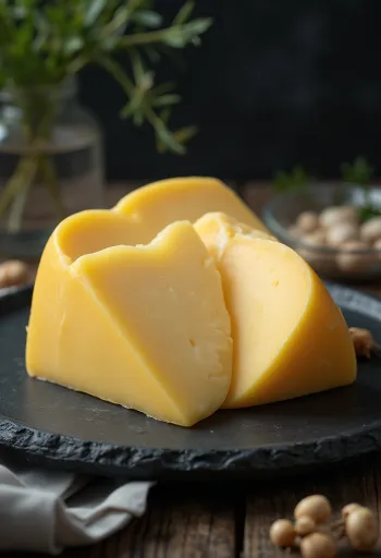 Cuña de Queso Edam fresco en bol de cerámica