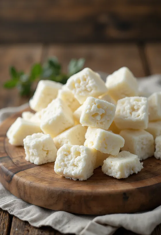 Requesón fresco y grumoso en cuenco blanco