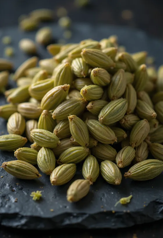 Semillas de hinojo secas enteras en cuenco