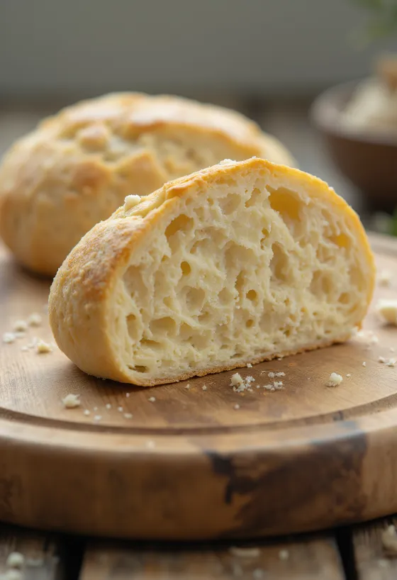 Levadura fresca en cubo y levadura seca en gránulos sobre mesa de madera