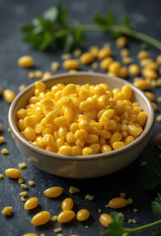 Granos de mijo común secos con textura detallada