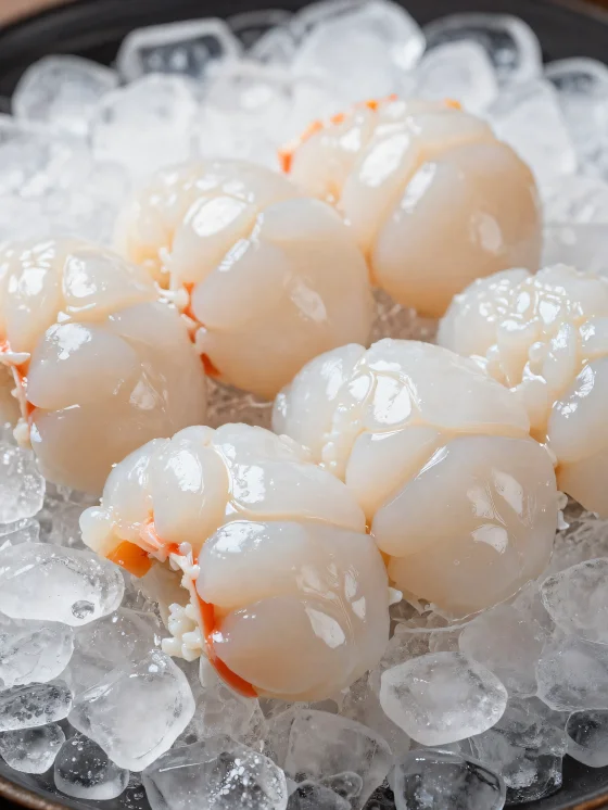 Bogavante fresco sobre tabla de madera rústica con limón y especias