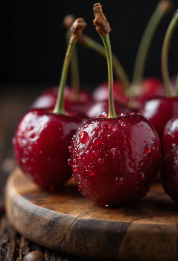 Cerezas de café maduras abiertas y enteras en un cuenco