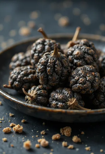 Espigas de pimienta larga sobre superficie de madera