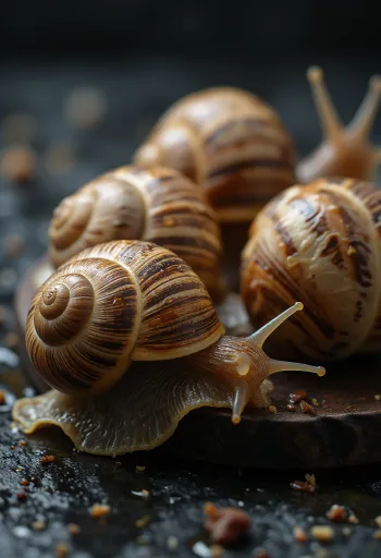 Carne de caracol de jardín fresca y limpia lista para cocinar