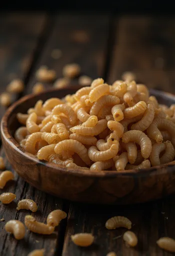 Gusanos de la harina preparados para consumo gourmet en plato