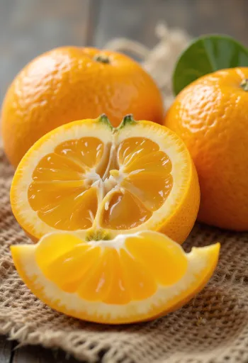 Gajos de satsuma jugosos de color naranja intenso