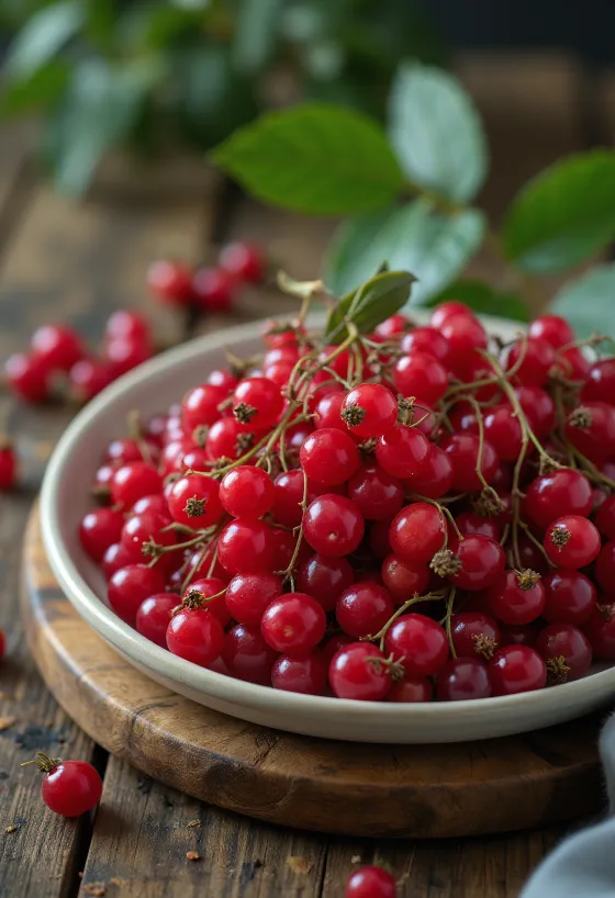 Racimos de bayas de saúco rojo brillante en detalle