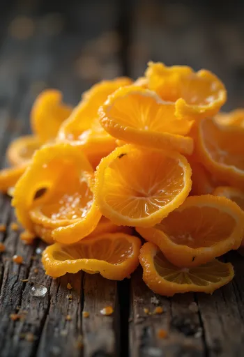 Piel de naranja fresca en tiras en cuenco con rallador y miel