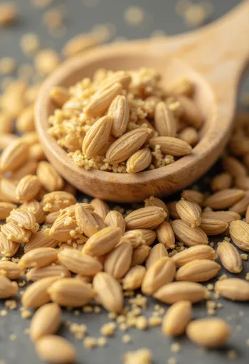 Comino molido y en grano entero sobre superficie de madera rústica