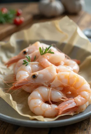 Carne fresca de cigala (scampi) en hielo con limón y perejil