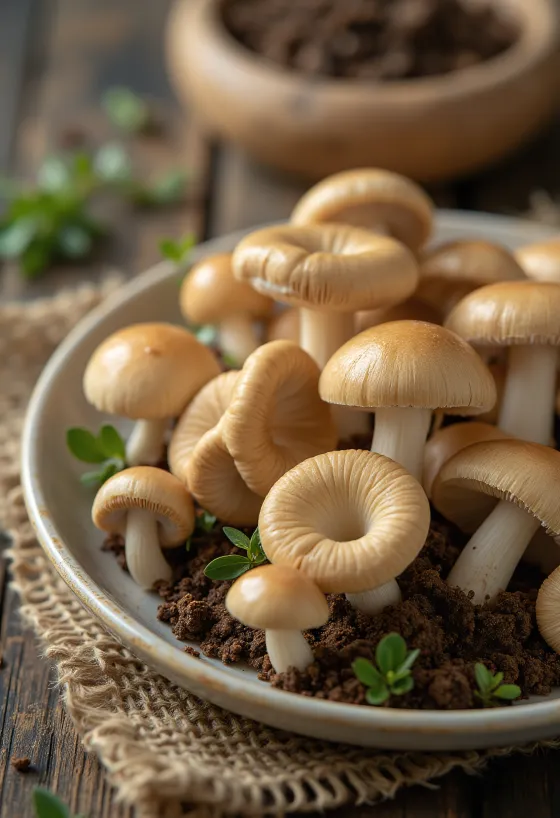 Senderuela laminada con especias frescas y ajo sobre tabla