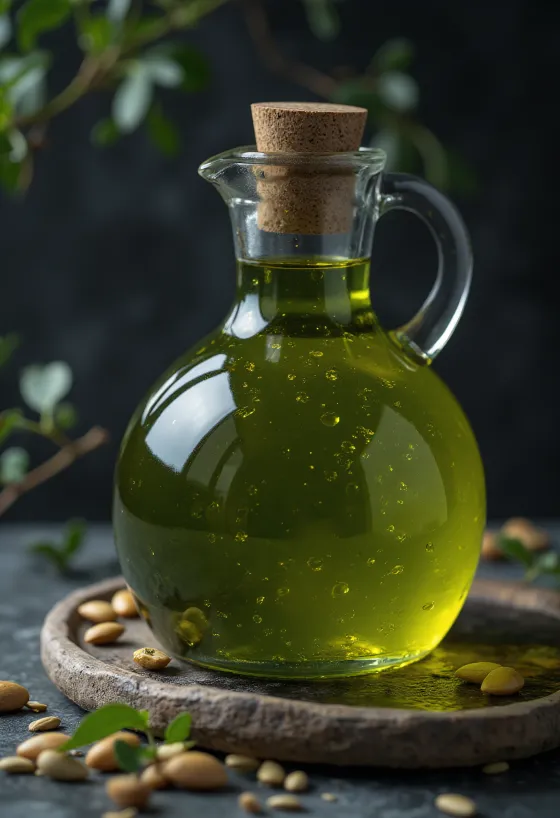 Aceite de calabaza integral oscuro con semillas con cáscara