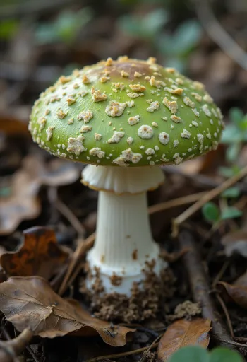 Seta de cura (Russula virescens) troceada y limpia en cocina