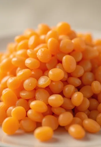 Cuenco de lentejas rojas en entorno de cocina rústica