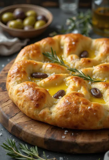 Pizza Focaccia con sal y aceite de oliva de Liguria