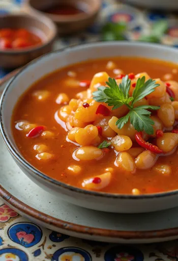 Salsa de ajo agridulce servida