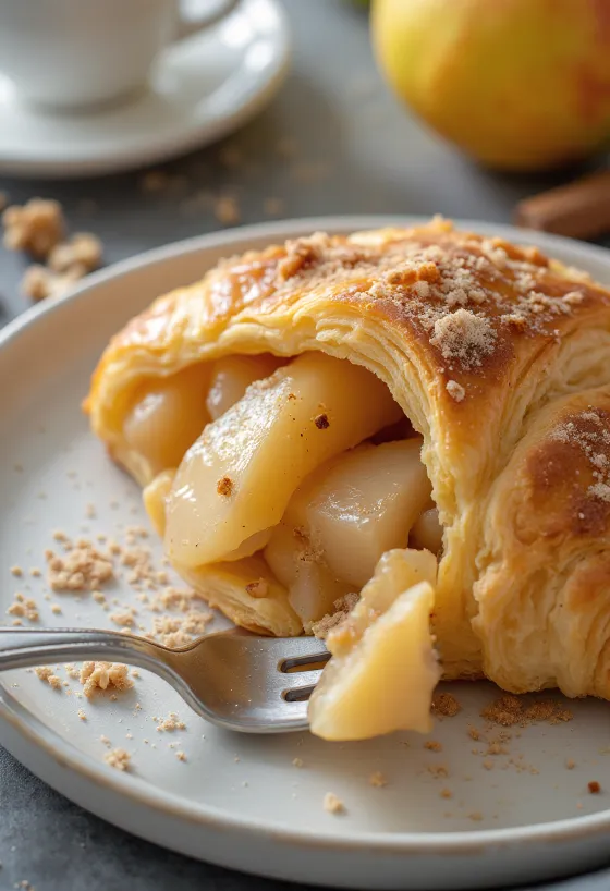 Croissants de pera servidos