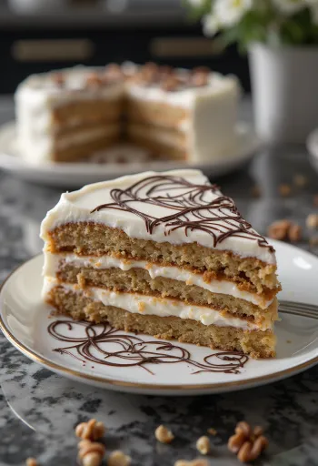 Tarta Esterházy servida