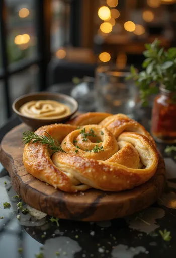 Burek de hummus servido en plato