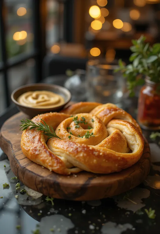 Burek de hummus servido en plato