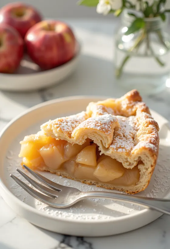 Pastel de manzana tradicional: dulce casero relleno de manzana tierna con canela en masa crujiente.