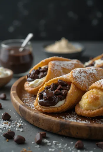 Cannoli de chocolate negro emplatado
