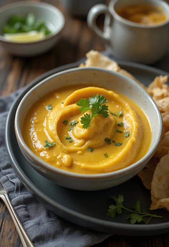 Salsa Curry Korma servida con arroz