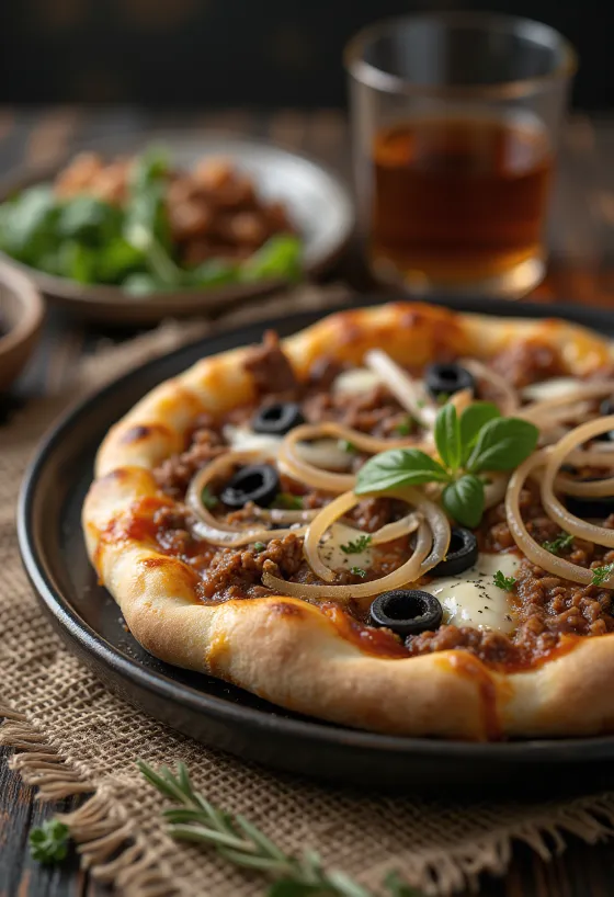 Pizza Libyenne servida