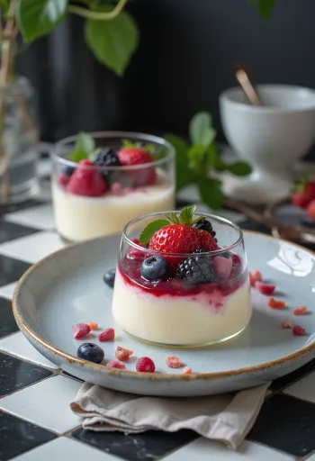 Panna cotta sin lactosa servida