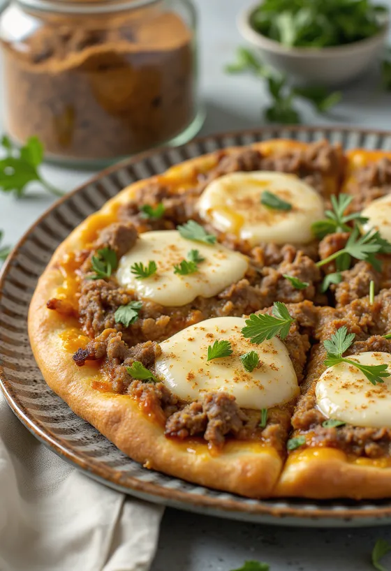Pizza Maroccaine servida
