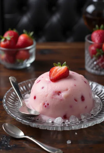 Parfait de fresa servido
