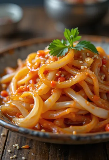 Kimchi clásico, comida fermentada coreana hecha con verduras frescas y pasta picante