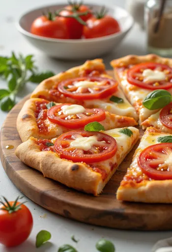Pizza al Pomodoro Fresco con tomate fresco y mozzarella