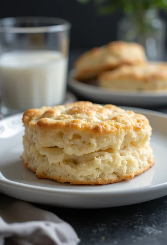 Scones con nata fresca dorados y apetitosos