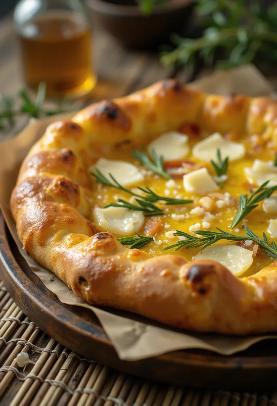 Pizza al Rosmarino con romero y parmesano