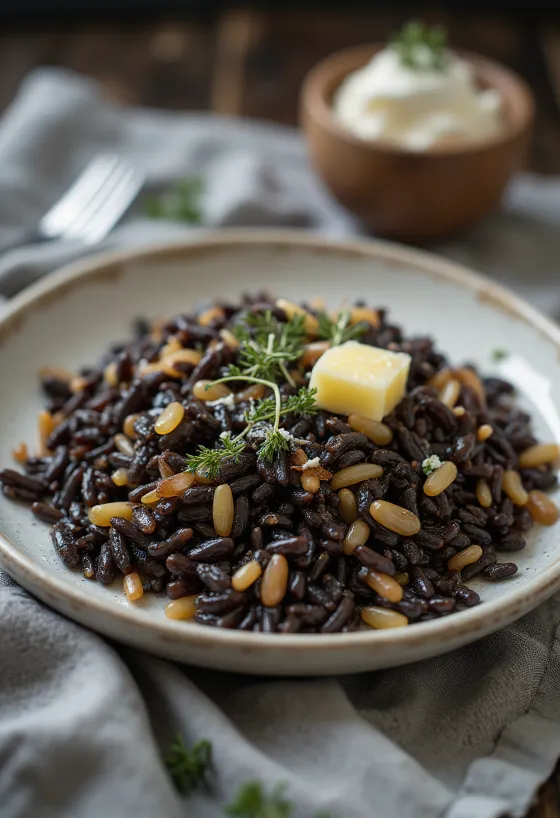 Plato de arroz salvaje