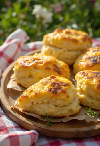 Panecillos de queso ahumado servidos