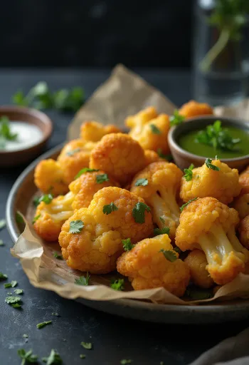 Pakora de coliflor, crujiente y especiada