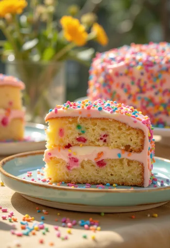 Tarta Confeti decorada con fideos de azúcar de colores