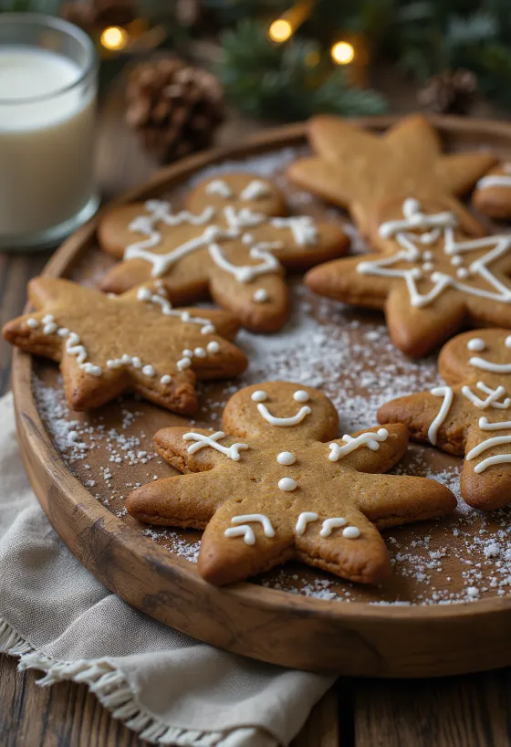 Figuritas de pan de jengibre servidas y decoradas