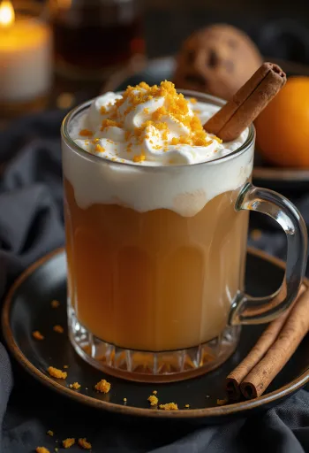 Sidra con ron y canela servida en vaso