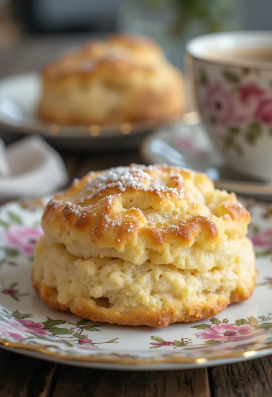 Scones de vainilla aromáticos y dorados