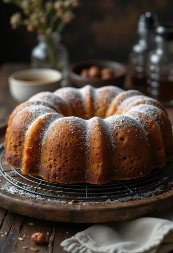 Bundt cake de castañas servido