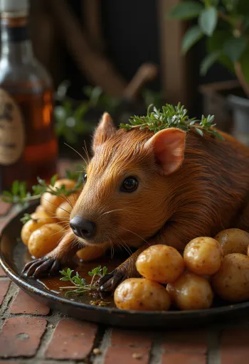 Cuy, plato tradicional sudamericano servido