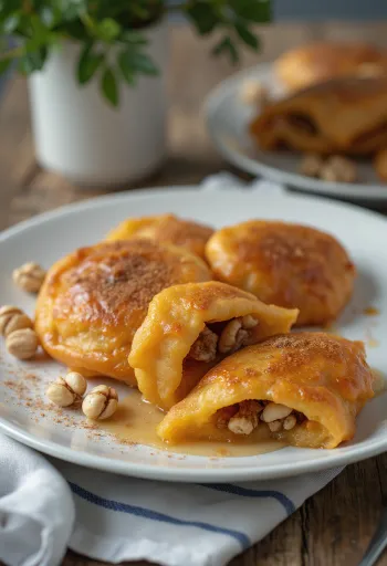 Hotteok de boniato, tortitas rellenas doradas