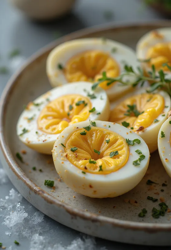 Berenjenas asadas al ajillo servidas